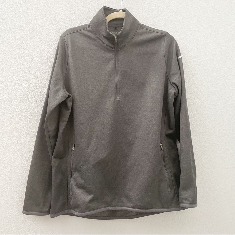 Nike Golf charcoal gray fleece lined pullover quarter zip jacket XL